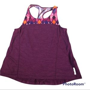 Reebok racer back running top purple size Medium